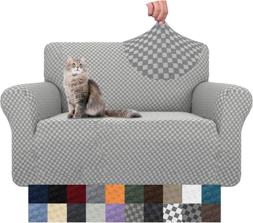 Vista 29 de YEMYHOM Funda para sofá con diseño jacquard de alta elasticidad, funda para silla de sala de estar, a prueba de mascotas, perros y gatos