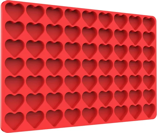 Vista 7 de Moldes de Chocolate en Forma de Corazón Pequeños de Silicona, Moldes de Gomita en Forma de Corazón de Silicona con Raspador (S)