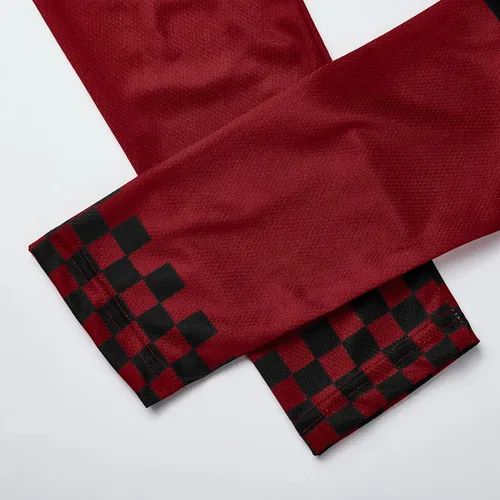 Vista 3 de Camisa polo de manga larga con cremallera y estampado gráfico a rayas, ajuste delgado, para hombre