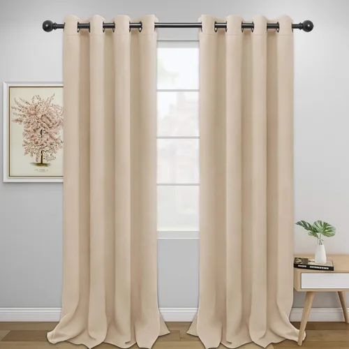 Vista 196 de Easy-Going - Cortinas opacas para dormitorio, aislamiento térmico sólido con ojales, cortinas de ventana para reducción de ruido, cortinas