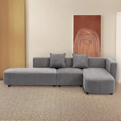 Vista 9 de KEVINSPACE Sofá modular modular de 4 asientos de 100.4 pulgadas con tumbona reversible en forma de L, sofá modular modular para sala de estar 100.4