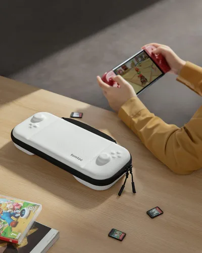 Vista 9 de tomtoc Carrying Case for Hori Nintendo Switch Split Pad Compact, Hard Shell Protective Travel Bag with 10 Game Cartridges, Split Pad Fit Controllers
