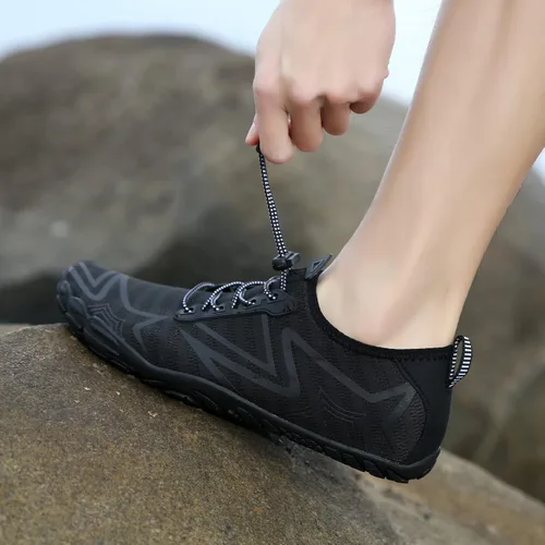 Vista 9 de Whatseaso Zapatos acuáticos para mujeres y hombres, de secado rápido, zapatos descalzos para buceo, natación, surf, aqua, caminar, playa, yoga