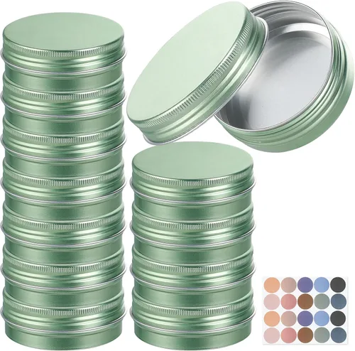Vista 9 de Paquete de 48 tarros de aluminio de 1 oz, latas de salvamento versátiles pequeños de 1 onza con tapas, lata de metal para bálsamos, especias