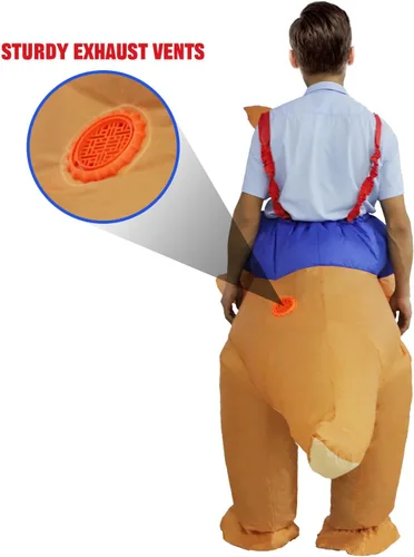 Vista 7 de HZGDEJTG Disfraz inflable de canguro con guantes de gran tamaño para fiestas, reuniones, festivales y diversión