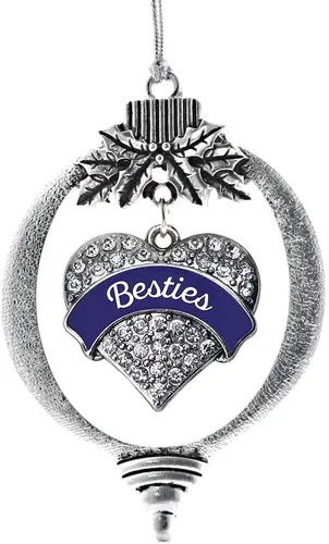 Vista 72 de Inspired Silver Adornos festivos de dije de corazón pave de plata con circonitas cúbicas