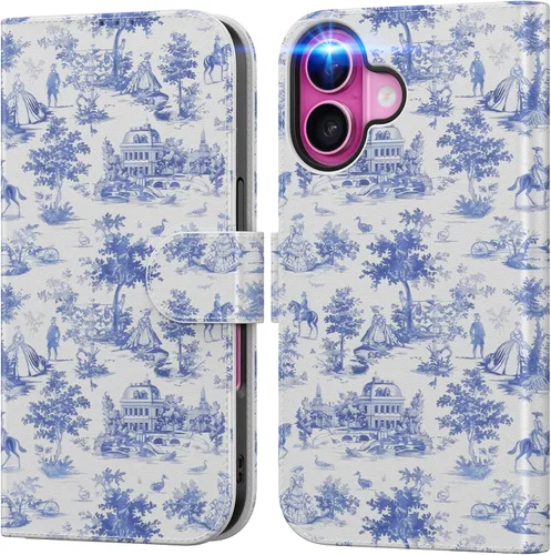 Vista 57 de DEENAKIN Funda tipo cartera para iPhone 15 con tarjetero + clip para efectivo, bloqueo RFID, protección contra caídas de grado militar y obras