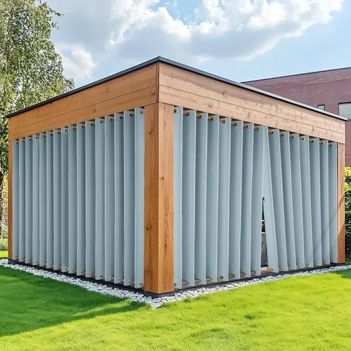 Vista 15 de HDCAXKJ Cortinas impermeables para exteriores para patio con cremallera superior e inferior, cortinas térmicas de privacidad con ojales, 2 paneles