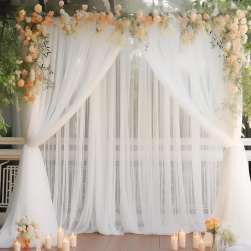 Vista 21 de Cortinas de fondo de tul azul de 10x10 para fiestas, cortina de fondo transparente para fotos de boda, cortinas para baby shower, fotografía, fiesta