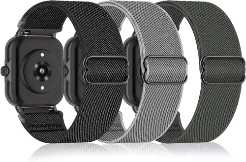 Vista 9 de Bolesi Correas elásticas de nailon compatibles con Amazfit Active 2 (cuadradas)/Active 3 Premium/Active, paquete de 3 correas deportivas de repuesto