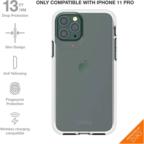 Vista 2 de ZAGG Gear4 Crystal Palace - Funda compatible con iPhone 11 Pro, protección avanzada contra impactos con tecnología D3O integrada, antiamarilleo