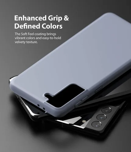 Vista 3 de Ringke Air-S - Funda compatible con Samsung S21 Plus 5G, funda de TPU suave con textura satinada mate, color gris lavanda Lavanda Gris
