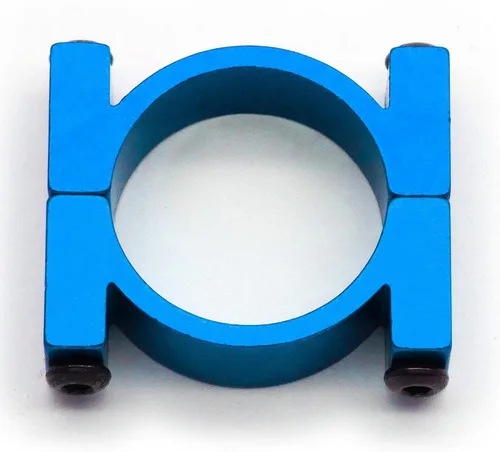 Vista 3 de 4 juegos de montaje de abrazadera de tubo de aluminio CNC de 0.866 in de diámetro (azul anodizado)