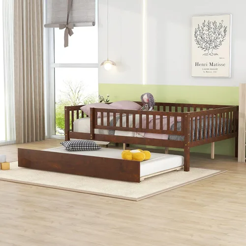 Vista 8 de Bellemave Marco de cama individual con rieles para niños, marco de cama individual con cajones para niños/niñas/adultos, color gris