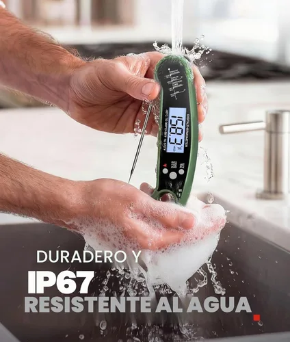 Vista 4 de Termómetro digital de lectura instantánea para carne, termómetro de Verde