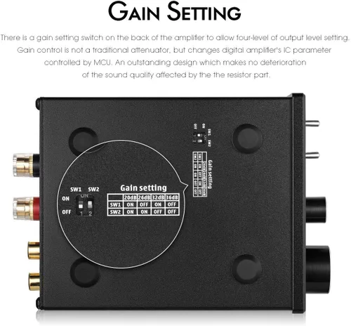 Vista 3 de Nobsound G2 Subwoofer Amplificador de potencia Mini Mono SUB Amp 100W PBTL BTL Bridge Home Theater