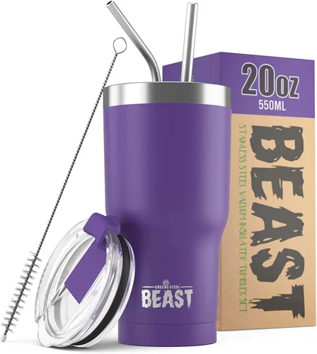 Vista 18 de Beast Vaso de 10 oz de Acero Inoxidable con Aislamiento al Vacío para Café y Hielo de Doble Pared Termo de Viaje (Blanco Ártico)
