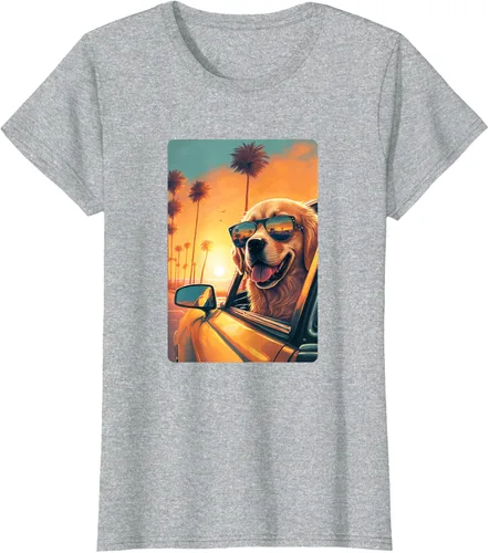 Vista 35 de Golden Retriever - Camiseta divertida de Golden Retriever con lentes, Negro