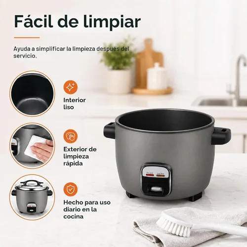 Vista 7 de Olla arrocera comercial de 40 tazas La olla arrocera de gran capacidad está diseñada para durar a través de un uso riguroso constante.