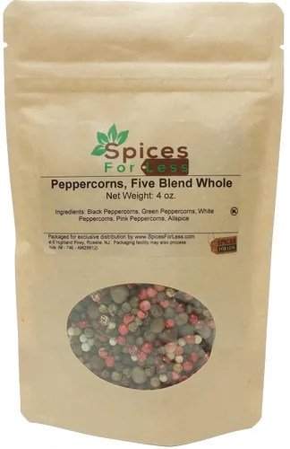 Vista 3 de Granos de pimienta, cinco mezclas enteras (8oz)