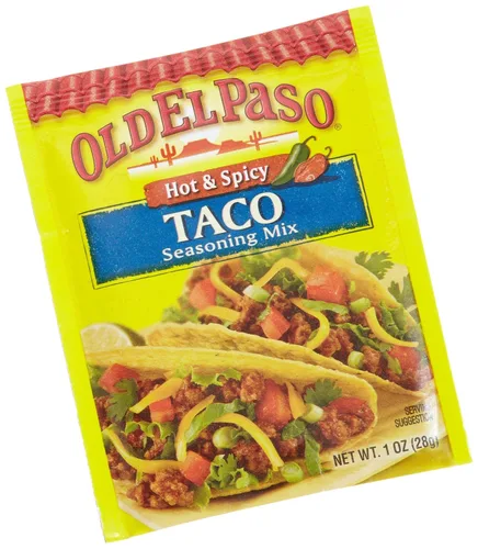 Vista 5 de Old El Paso Condimento para tacos picante y picante, 1 onza (paquete de 32) Extra Heat Compared to Our Mild Taco Seasoning, Seasons Ground Beef or