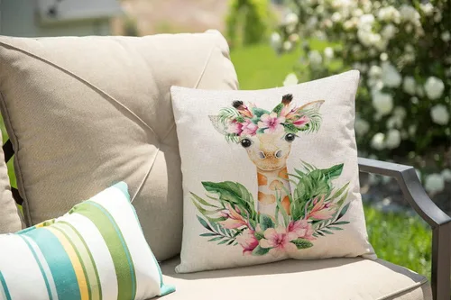 Vista 31 de Solekla Funda de almohada cuadrada de lino y algodón con flores blancas y negras, funda de cojín decorativa para sofá de 18 x 18 pulgadas Sl157
