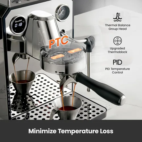 Vista 3 de Gemilai G3006 Máquina de café expreso y jarra de espuma de leche