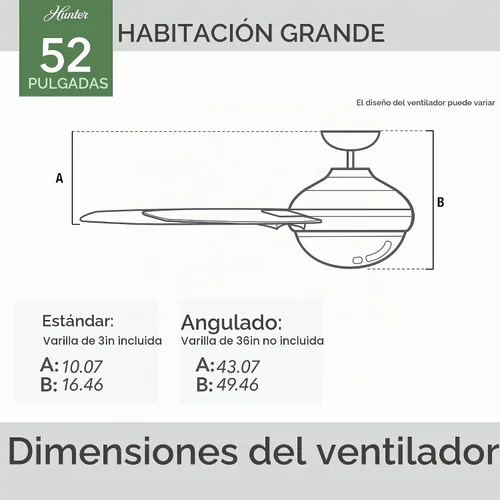 Vista 7 de Hunter Key Biscayne - Ventilador de techo, para interiores y exteriores, con luz LED y control para cadena de tracción