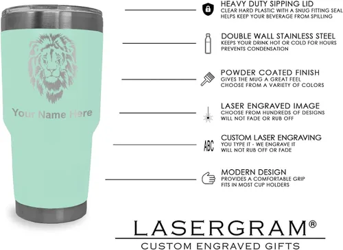Vista 20 de LaserGram Vaso aislado al vacío de 20 onzas, enfermera registrada RN, grabado personalizado incluido (negro)