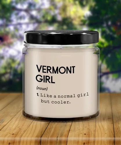 Vista 4 de Vermont Girl Definition Candle State of Vermont Vela Vermont Girl Candle Larga Distancia Amistad inauguración de la casa Nuevo regalo para el hogar