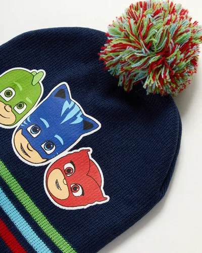 Vista 4 de PJ Masks Conjunto de tres piezas de gorro de invierno guantes y bufanda polaina