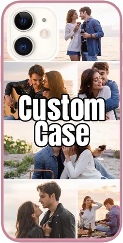 Vista 21 de Funda de teléfono con foto personalizada para iPhone 12, imagen/texto personalizado, funda negra suave delgada, regalo único de nicho para parejas