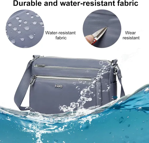 Vista 5 de ETidy Bolso de hombro de nailon casual para mujer, impermeable, ligero, bolso cruzado