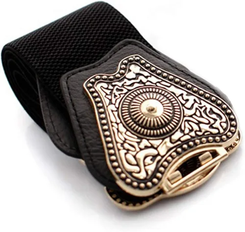 Vista 2 de Cinturón ancho elástico para mujer con hebilla retro occidental de moda