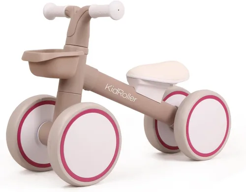 Vista 7 de Bicicletas de equilibrio para niños y niñas de 1 año, 12-24 meses con asiento ajustable y una canasta delantera, regalos de primer cumpleaños