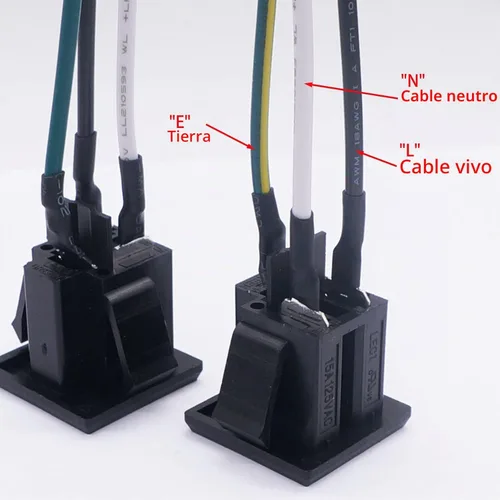 Vista 5 de weideer 3 unids 3 pines de enchufe de alimentación de EE.UU. Panel de enchufe 15A 125V AC Panel de montaje en panel de salida industrial enchufe