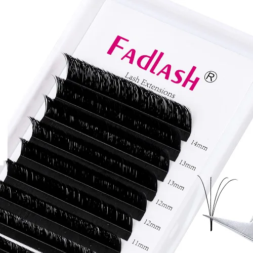 Vista 36 de Extensiones de Pestañas Rizo B Fácil Florecimiento Extensión de Pestañas Negro Mate Extensiones de Pestañas de Volumen Rápido Florecimiento Pestañas