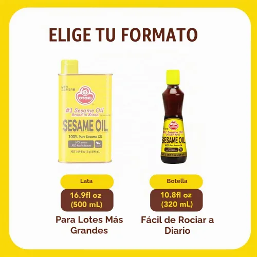 Vista 8 de OTOKI 100% Puro Aceite de Sésamo Tostado Premium, Tostado a la Perfección, Aceite al Estilo Tradicional Coreano, 500ml (16.90 fl oz)