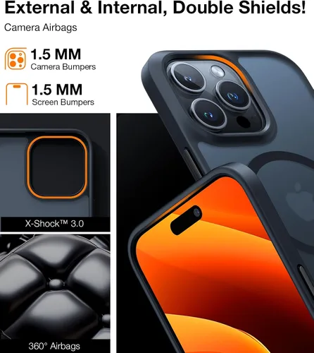 Vista 10 de TORRAS Magnetic Guardian - Funda diseñada para iPhone 14 Pro Max [probada en caídas de grado militar] [compatible con MagSafe] Funda delgada