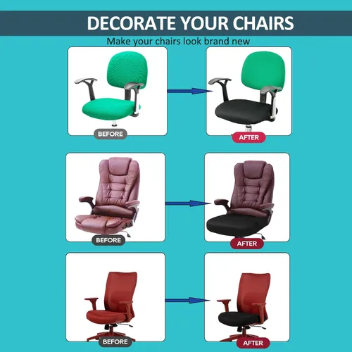 Vista 4 de NeColorLife Funda de asiento grande para silla de oficina de 19.7 a 26 pulgadas, funda elástica para sillas ejecutivas y de juegos, lavable