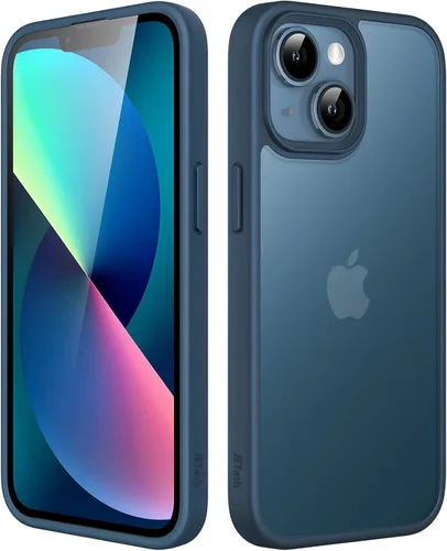 Vista 24 de JETech Funda mate para iPhone 13 de 6.1 pulgadas, a prueba de golpes, protección contra caídas de grado militar, cubierta trasera translúcida