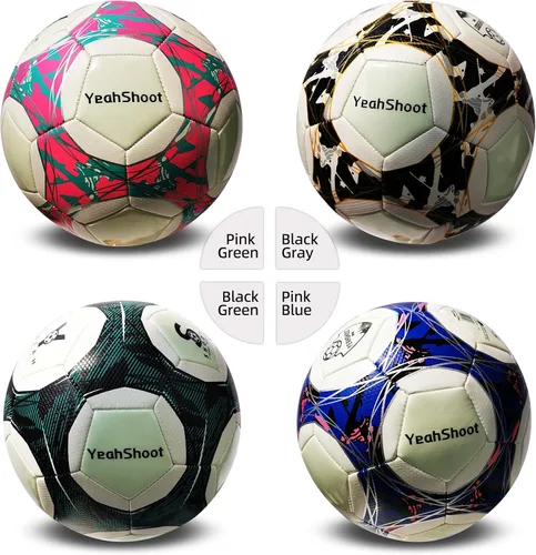 Vista 7 de Balón de fútbol que brilla en la oscuridad tamaño 5 con bomba de luz para adolescentes y adultos, regalos de fútbol
