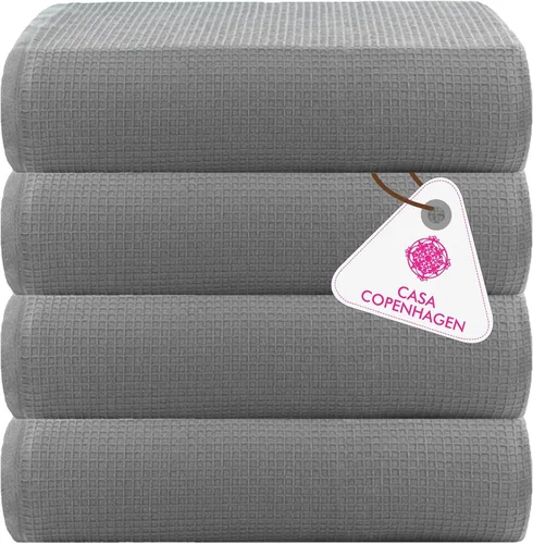 Vista 38 de CASA COPENHAGEN Exotic - Juego de 6 toallas de diseño de 100% algodón egipcio, color azul aguamarina, 550 GSM, 2 toallas de baño, 2 toallas de baño