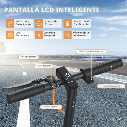 Vista 7 de Aovowheel Scooter eléctrico para adultos, plegable E Scooter Conmuting