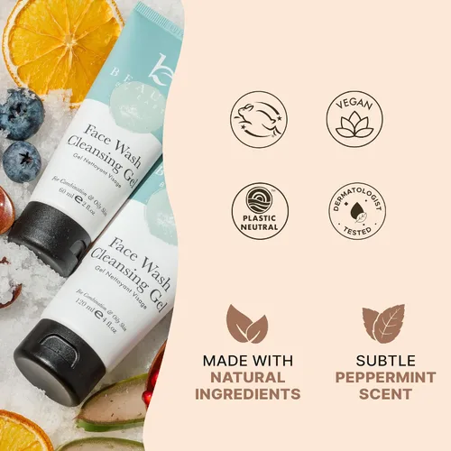 Vista 4 de Beauty by Earth Clean Face Wash - Fabricado en Estados Unidos con ingredientes orgánicos y naturales, limpiador facial no tóxico
