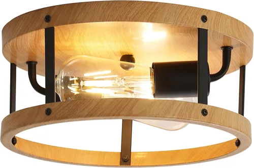 Vista 8 de Lámpara de techo con 2 luces de níquel cepillado semiempotradas, 11 pulgadas, moderna, para interiores, cocina, interiores, interiores, cocina