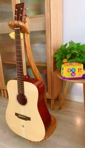 Vista 6 de Miwayer Soporte de guitarra hecho a mano de bambú real, soportes de piso de bambú sólido para guitarra acústica, clásica, guitarra eléctrica, ukelele