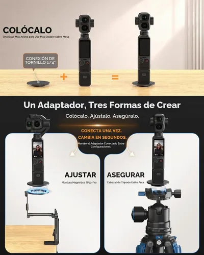 Vista 4 de OMOTON TP02-Ultra Multi-Device Camera & Phone Mount with 1/4" Adapter Black