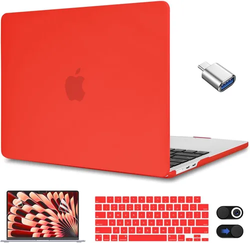 Vista 9 de CISSOOK Funda rosa bebé para MacBook Air de 15 pulgadas lanzamiento 2023 2024 2025, cubierta rígida de plástico rosa tiza con cubierta de teclado