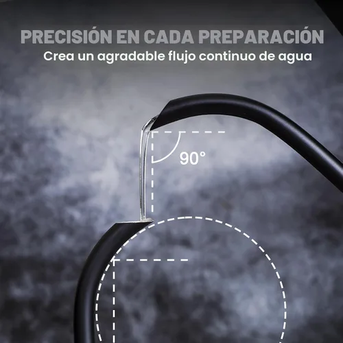 Vista 7 de Nueve&Five - Hervidor eléctrico de cuello de cisne con termómetro, hervidor de agua caliente de 1.0 L para café y té, 1000 W, apagado automático